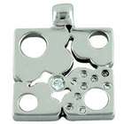Pugster Sterling Silver Square Studded Metalwork Pendant Jewelry 