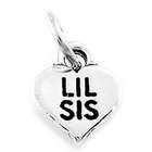 LGU Sterling Silver Shareable Big Sis Lil Sis Heart Charm