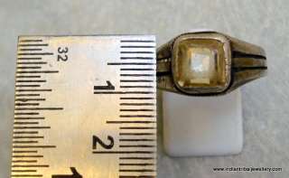 vintage antique tribal old silver citrine gemstone ring  