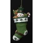   Adler 3.75 Luck of the Irish Snowman in Stocking Christmas Ornament
