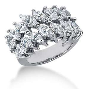  3.7 Ct Diamond Engagement Ring Wedding Band Marquise Prong 