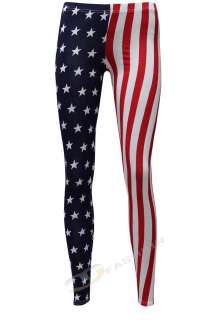   AMERICAN FLAG STARS AND STRIPES USA LEGGINGS 8 10 12 14 16  