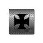   Collectibles Magnet Rectangular of Iron Cross with Diamond Plate
