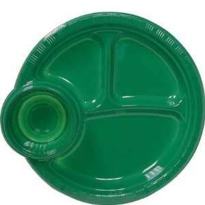  Green Plate with Cup Holder 16ct