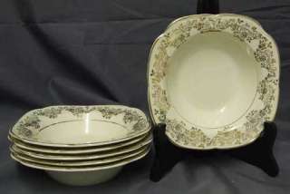 Edwin Knowles China Cream & Gold Flower CEREAL BOWL  