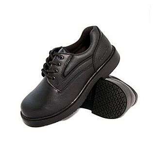 Women Slip Resistant Blucher Work Shoes #720 Black Leather  Genuine 