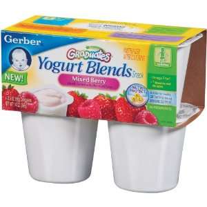   Yogurt Blends, Mixed Berry, 4 Count, 3.5 Ounce Cups (Pack of 6