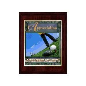  Appreciation (Golf) 10 x 13 Plaque with 8 x 10 Gold 