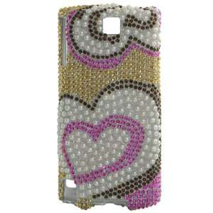 Hearts & Pearls Crystal Art bling cover faceplate for HTC Pure Touch 