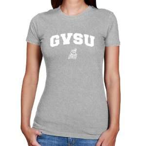  Grand Valley State Lakers Ladies Ash Logo Arch Slim Fit T 