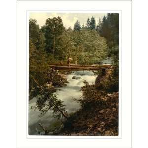  Klosters gorges of the Landquart with footbridge Grisons 