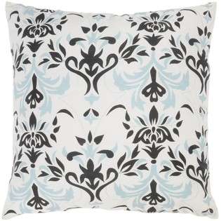 Rizzy Home Set of 2 Throw Pillows with Damask Pattern in Off White and 