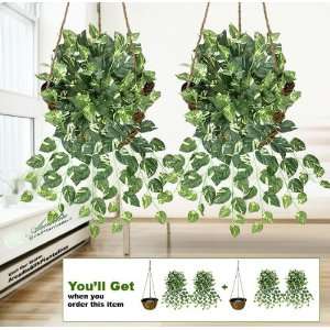    Pothos Artificial Hanging Bushes with Two Baskets