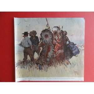   , 1938 Print Art (Cowboys and Indians) Orinigal Vintage Magazine Art