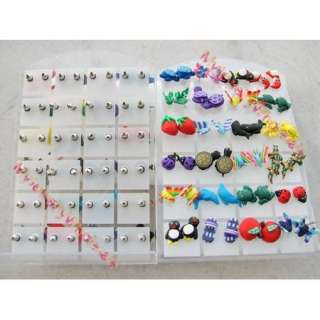 wholesale all Handmade 24 pair Charm Polymer Clay earrings. cartoon 