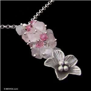 Rose quartz necklace, Sweet Violet