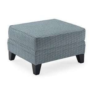  Williams Sonoma Home Brookside Ottoman, Houndstooth, Blue 