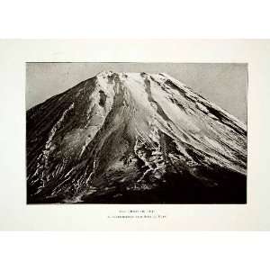 1922 Print Crest Peak Mount Fuji Yama Mountain Volcano Tokyo Japan 