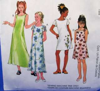 McCalls 2074 Girls One Hour Dress Pattern 12, 14, 16  
