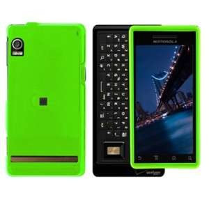 Rubber Neon Green Case Phone Cover Motorola DROID A855  