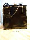authentic gucci rare vintage look black leather classic hand bag