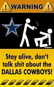Decal Sticker Warning Sign NFL Dallas Cowboys   3  