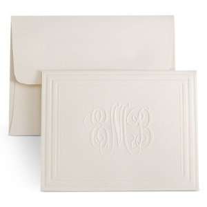  Ivory Classic Picture Frame Monogram Note Cards Gift