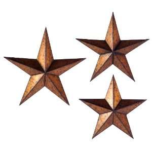  Large Iron Star Collection Wall Décor   Set of 3 Arts 