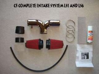 C5 CORVETTE DUAL HIGH FLOW AIR INTAKE COMPLETE SYSTEM KIT LS1 LS6 WITH 