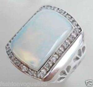 Blue fire opal silver mens Gemstone ring size 7.8.9.10  