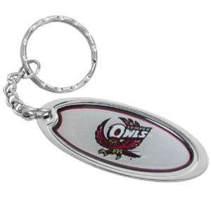 Temple Owls Domed Oval Keychain