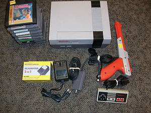 Original Nintendo NES System lot w/ 10 games bundle complete deck gun 
