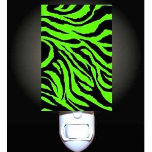  Lime Green Jagged Zebra Print Decorative Night Light