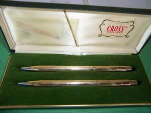 Cross Pen & Pencil Set 10K Gold Filled #4501 RCA Logo  