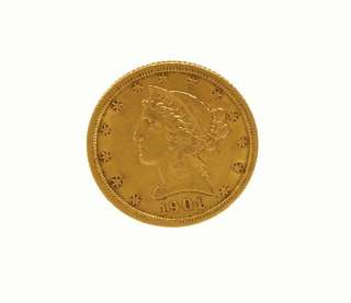 1901 UNITED STATES OF AMERICA 22K GOLD $5 DOLLAR COIN  