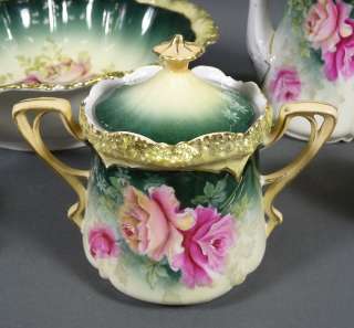   Prussia Chocolate Coffee Tea Pot Cups Creamer Sugar Large Bowl Service