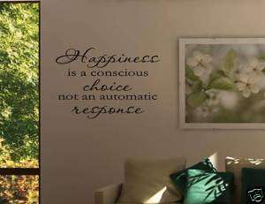 HAPPINESS IS A CHOICE Vinyl Wall Lettering Quotes Home  