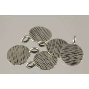 Striped Disk Thai Sterling Silver Charms Karen Handmade From Thailand 