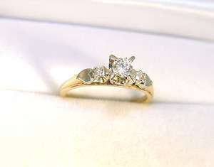 14K/18K Yellow/White Gold 3 Diamond Engagement Ring   GIA Appraised $ 