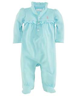 Ralph Lauren Childrenswear Infant Girls Ruffle Collar Polo Coverall 