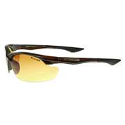   Large HD Vision Eyewear Half Frame Sports Wrap Sunglasses w Amber Lens