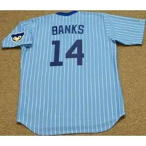  ERNIE BANKS Chicago Cubs Majestic Cooperstown Throwback 