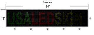 LED SIGN 84X19 26MM TRI COLOR OUTDOOR PROGRAMMABLE SCROLLING MESSAGE 