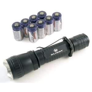   Flashlight with 8 pcs Tenergy propel PTC CR123A protected batteries