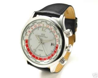 Marco Polo Swiss World Time Watch   White Dial  