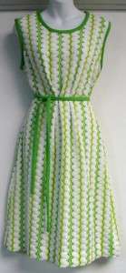   60s yellow & green NANCY GREER knit shift MOD dress POP OP ART candy