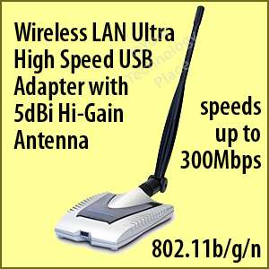 Powerlink Wireless LAN High Power USB Internet 802.11N Adapter 5dBi 