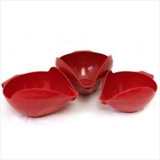 POURfect Quality 3Pc Bowl Set, 1 2 4 Cup (Empire Red) By POURfect