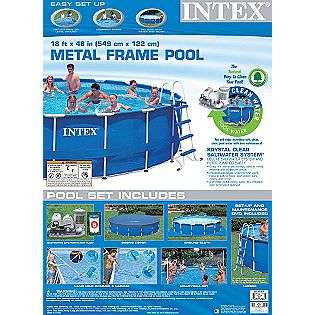 18 x 48 Metal Frame Pool with Saltwater System  Intex Toys & Games 
