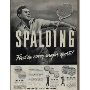 SPALDING   First in every major Sport First in Tennis   First in Golf 